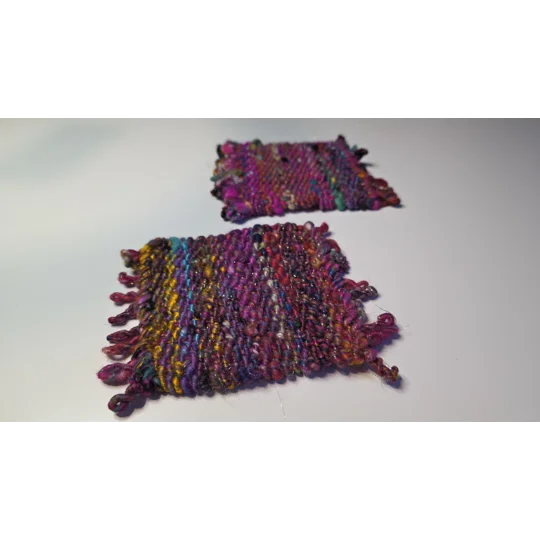 Handwoven Wool Coasters - Colourburst Edition (set of 2)