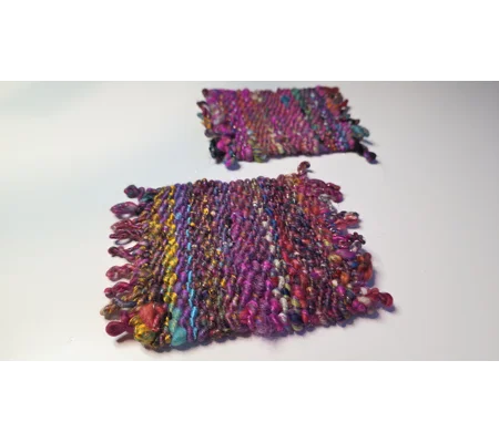 Handwoven Wool Coasters - Colourburst Edition (set of 2)