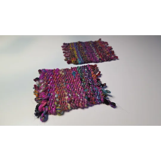 Handwoven Wool Coasters - Colourburst Edition (set of 2)