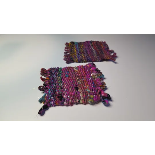 Handwoven Wool Coasters - Colourburst Edition (set of 2)