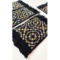 Woven coasters placemats stars and roses - set of 4