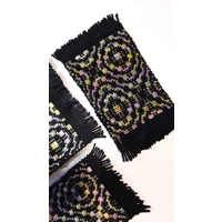 Woven coasters placemats stars and roses - set of 4