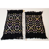 Woven coasters placemats stars and roses - set of 4