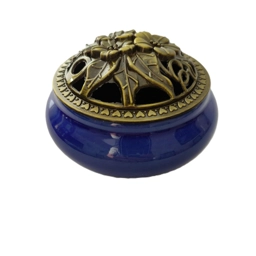 Classic Ceramic Incense Burner - Diamond Blue