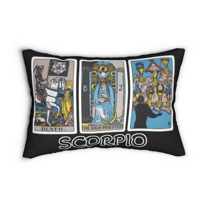Additional Image for Astrology-Themed Lumbar Pillow - Scorpio Zodiac Décor, Astrology Gift, Horoscope Home Accent, Tarot