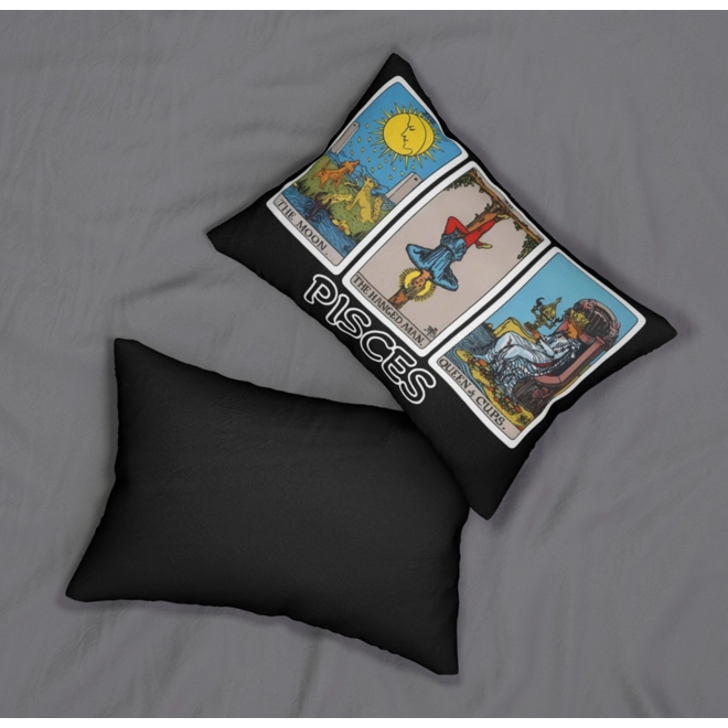 Additional Image for Astrology-Themed Lumbar Pillow - Pisces Zodiac Décor, Astrology Gift, Horoscope Home Accent, Tarot P