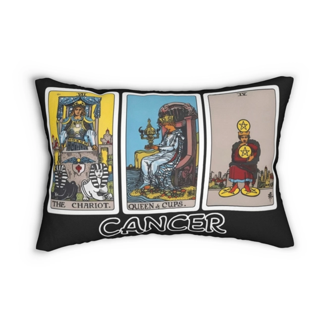 Additional Image for Astrology-Themed Lumbar Pillow - Cancer Zodiac Décor, Astrology Gift, Horoscope Home Accent, Tarot P