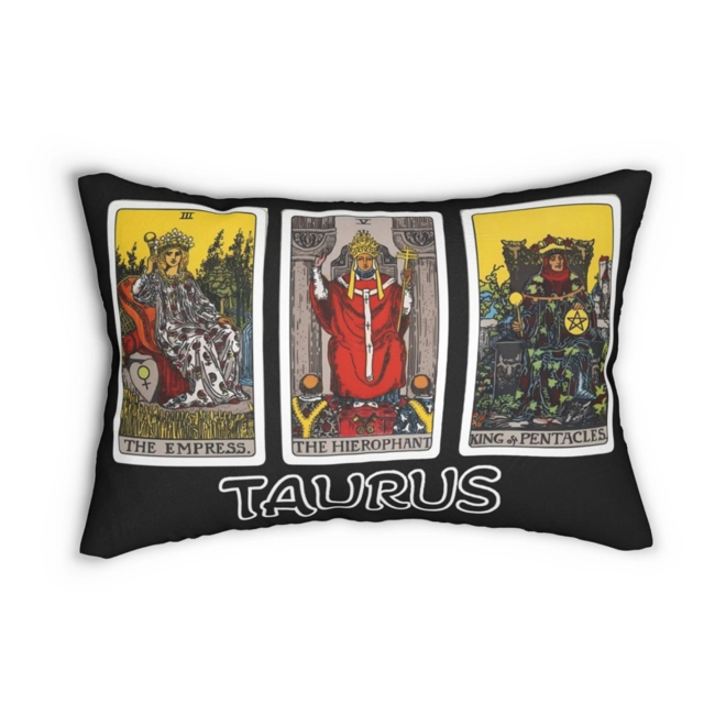 Additional Image for Astrology-Themed Lumbar Pillow - Taurus Zodiac Décor, Astrology Gift, Horoscope Home Accent, Tarot P