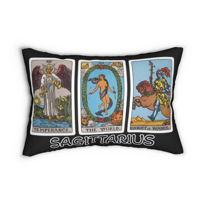 Additional Image for Astrology-Themed Lumbar Pillow - Sagittarius Zodiac Décor, Astrology Gift, Horoscope Home Accent, Ta