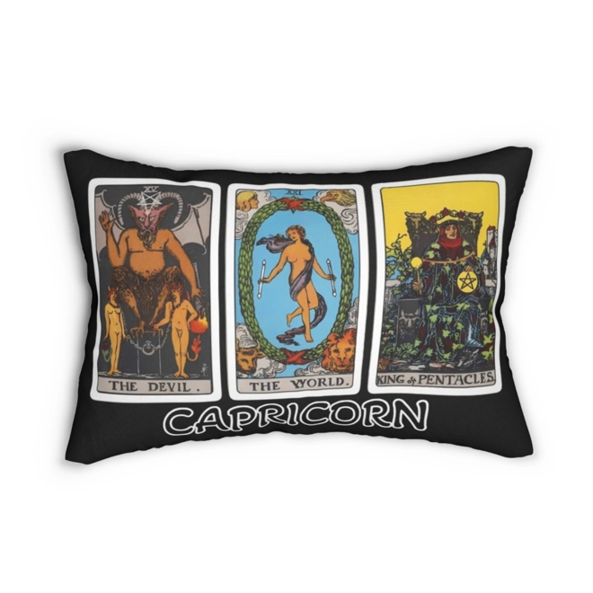 Additional Image for Astrology-Themed Lumbar Pillow - Capricorn Zodiac Décor, Astrology Gift, Horoscope Home Accent, Taro