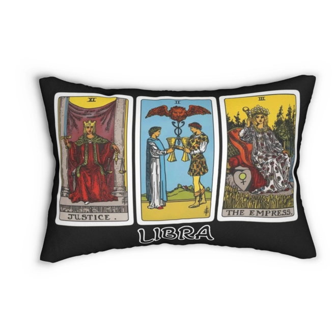 Additional Image for Astrology-Themed Lumbar Pillow - Libra Zodiac Décor, Astrology Gift, Horoscope Home Accent, Tarot Pr