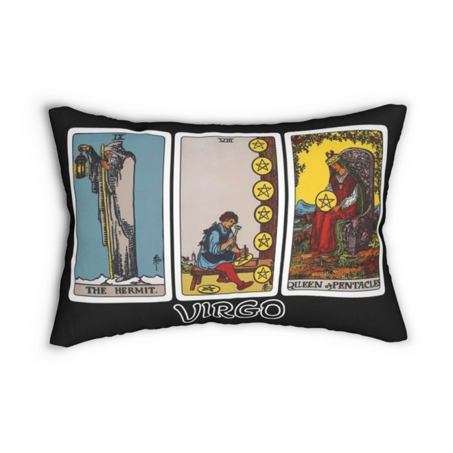 Additional Image for Astrology-Themed Lumbar Pillow - Virgo Zodiac Décor, Astrology Gift, Horoscope Home Accent, Tarot
