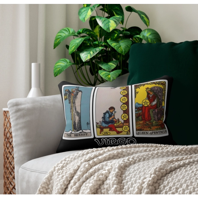 Additional Image for Astrology-Themed Lumbar Pillow - Virgo Zodiac Décor, Astrology Gift, Horoscope Home Accent, Tarot