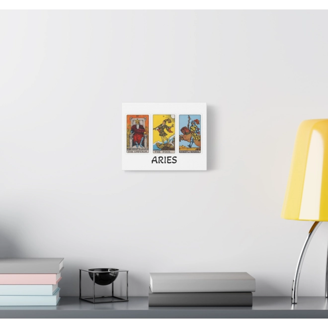 Additional Image for Aries Tarot Canvas Wall Art 10" x 8" (Horizontal) Black or White