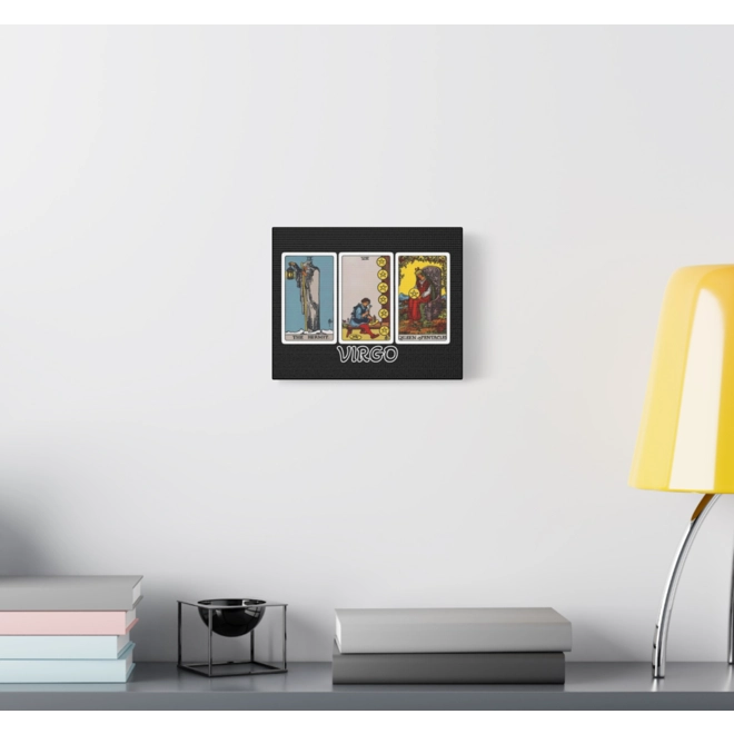 Additional Image for Virgo Tarot Canvas Wall Art 10" x 8" (Horizontal) Black or White