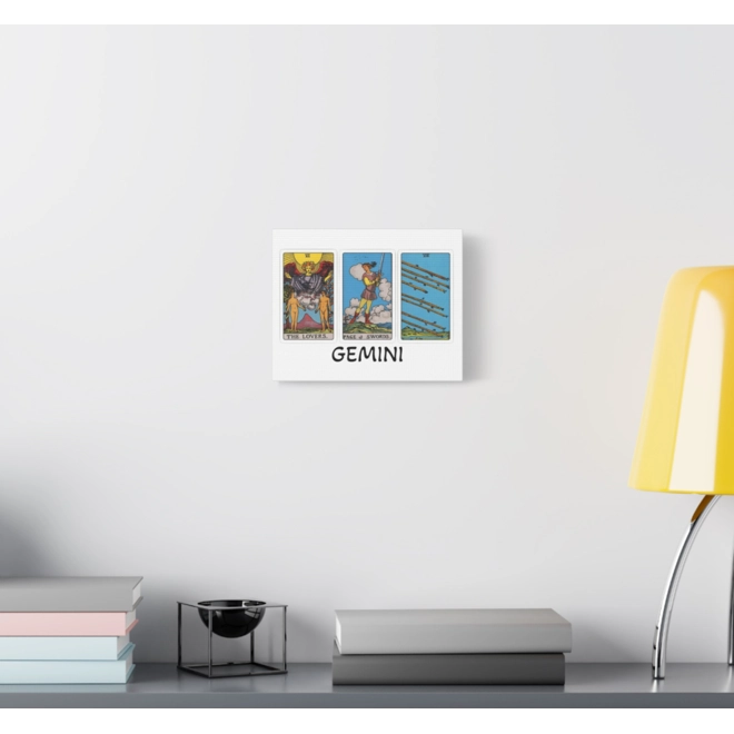 Additional Image for Gemini Tarot Canvas Wall Art 10" x 8" (Horizontal) Black or White