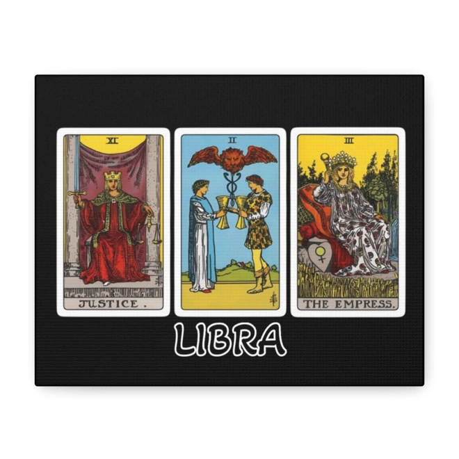 Additional Image for Libra Tarot Canvas Wall Art 10" x 8" (Horizontal) Black or White
