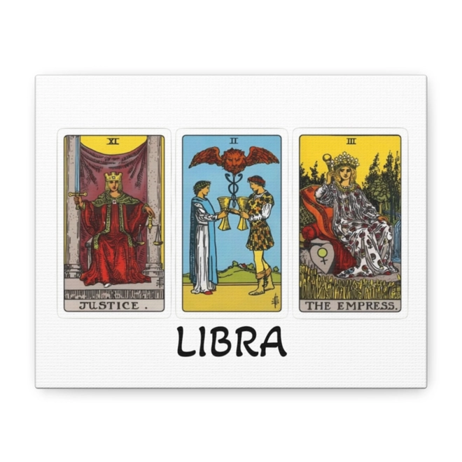 product Image for Libra Tarot Canvas Wall Art 10" x 8" (Horizontal) Black or White
