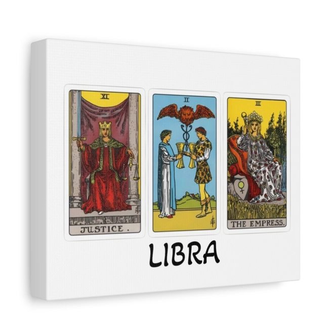 Additional Image for Libra Tarot Canvas Wall Art 10" x 8" (Horizontal) Black or White