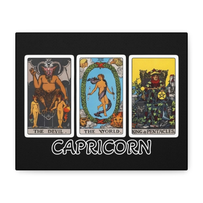 Additional Image for Capricorn Tarot Canvas Wall Art 10" x 8" (Horizontal) Black or White