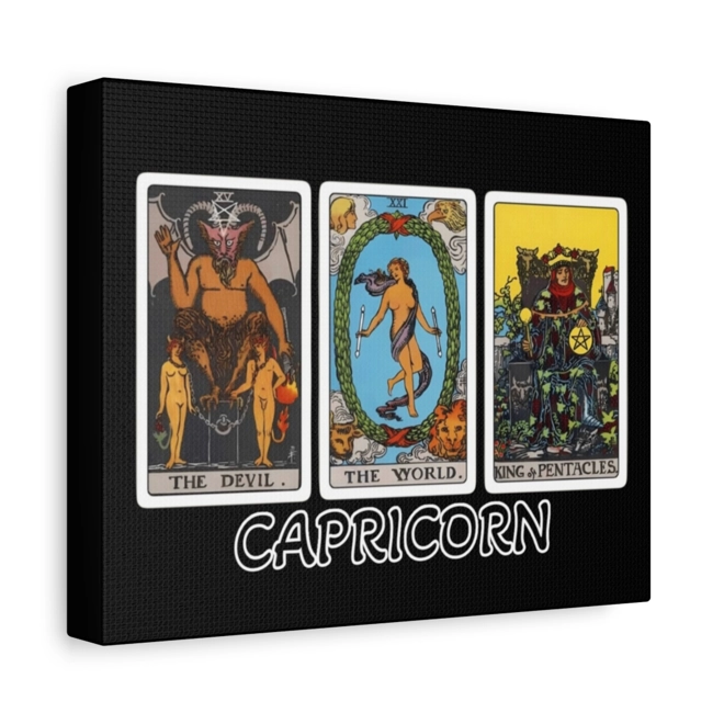 Additional Image for Capricorn Tarot Canvas Wall Art 10" x 8" (Horizontal) Black or White
