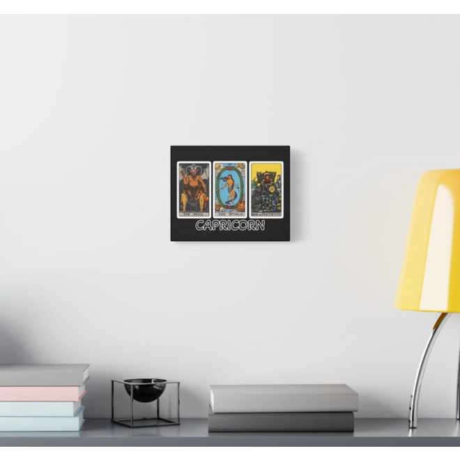 Additional Image for Capricorn Tarot Canvas Wall Art 10" x 8" (Horizontal) Black or White