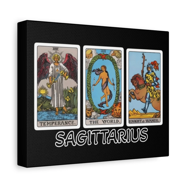 Additional Image for Sagittarius Tarot Canvas Wall Art 10" x 8" (Horizontal) Black or White