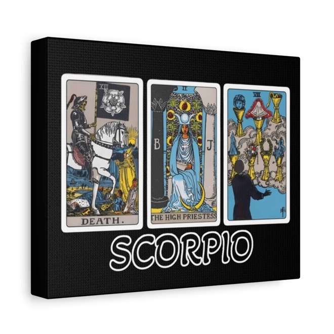 Additional Image for Scorpio Tarot Canvas Wall Art 10" x 8" (Horizontal) Black or White
