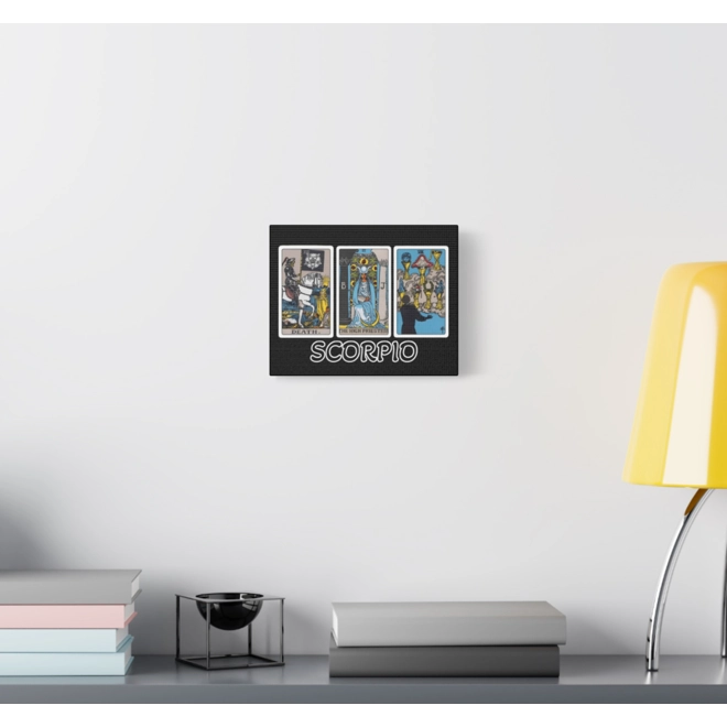 Additional Image for Scorpio Tarot Canvas Wall Art 10" x 8" (Horizontal) Black or White