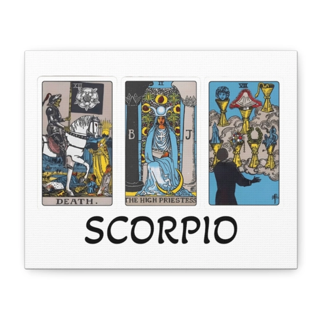 product Image for Scorpio Tarot Canvas Wall Art 10" x 8" (Horizontal) Black or White