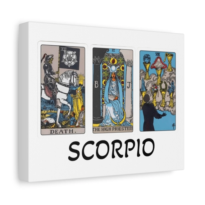 Additional Image for Scorpio Tarot Canvas Wall Art 10" x 8" (Horizontal) Black or White