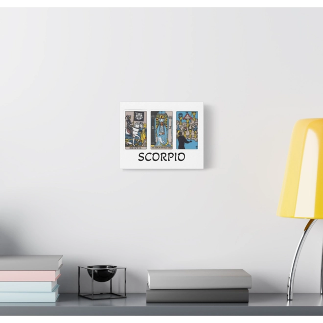 Additional Image for Scorpio Tarot Canvas Wall Art 10" x 8" (Horizontal) Black or White