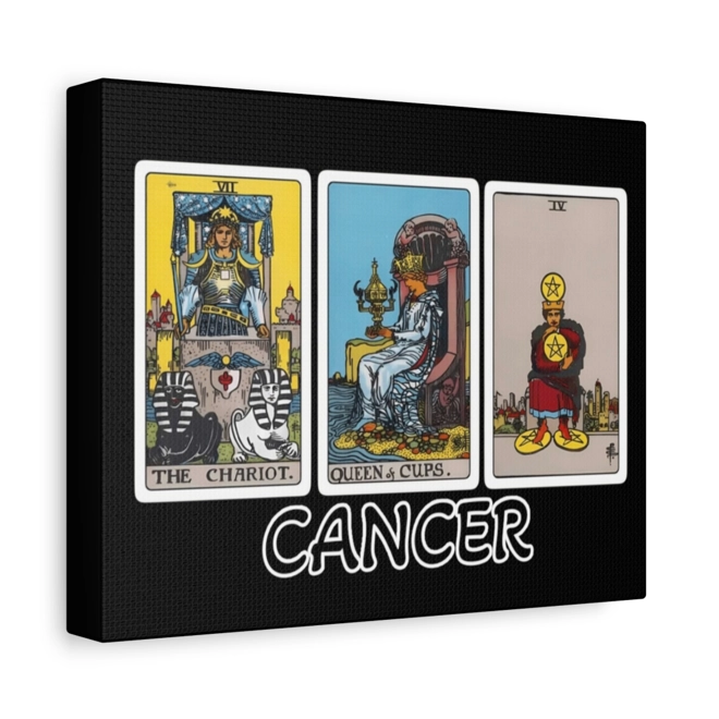 Additional Image for Cancer Tarot Canvas Wall Art 10" x 8" (Horizontal) Black or White