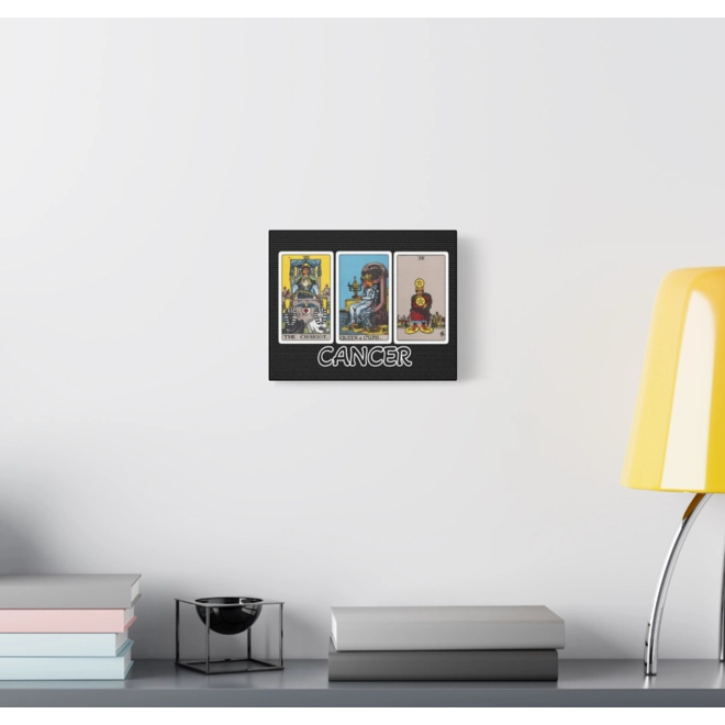 Additional Image for Cancer Tarot Canvas Wall Art 10" x 8" (Horizontal) Black or White