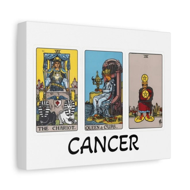 Additional Image for Cancer Tarot Canvas Wall Art 10" x 8" (Horizontal) Black or White