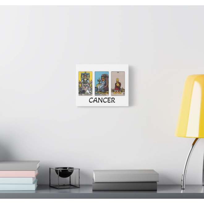Additional Image for Cancer Tarot Canvas Wall Art 10" x 8" (Horizontal) Black or White