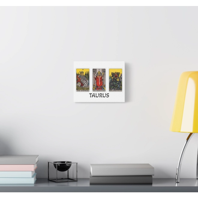 Additional Image for Taurus Tarot Canvas Wall Art 10" x 8" (Horizontal) Black or White