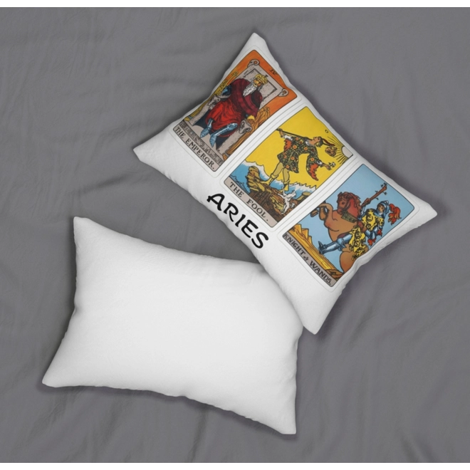 Additional Image for Astrology-Themed Lumbar Pillow - Aries Zodiac Décor, Astrology Gift, Horoscope Home Accent, Tarot