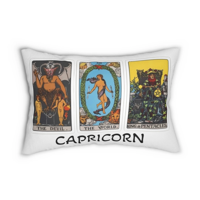 Additional Image for Astrology-Themed Lumbar Pillow - Capricorn Zodiac Décor, Astrology Gift, Horoscope Home Accent, Taro