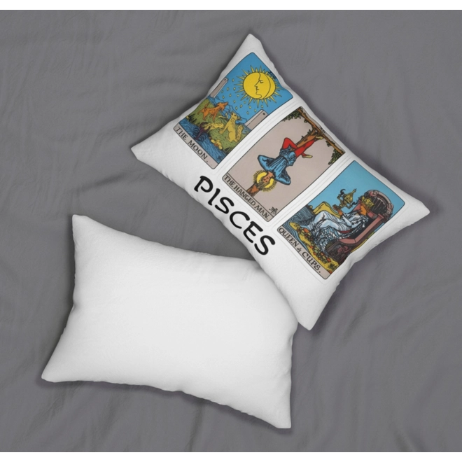Additional Image for Astrology-Themed Lumbar Pillow - Pisces Zodiac Décor, Astrology Gift, Horoscope Home Accent, Tarot P
