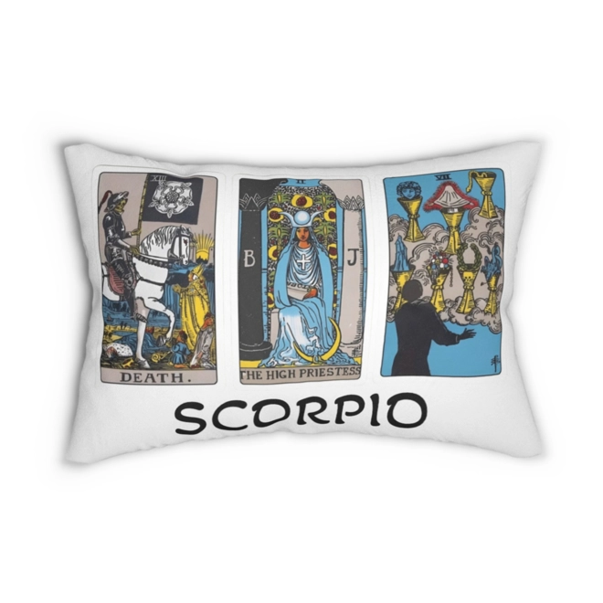Additional Image for Astrology-Themed Lumbar Pillow - Scorpio Zodiac Décor, Astrology Gift, Horoscope Home Accent, Tarot