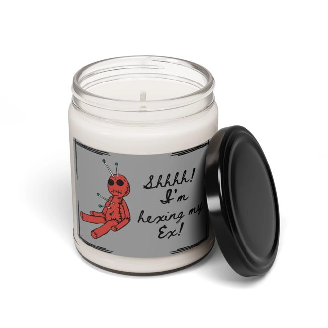 Additional Image for Shhhh! I’m Hexing My Ex Candle – Funny Breakup Gift, Voodoo Doll Jar Candle