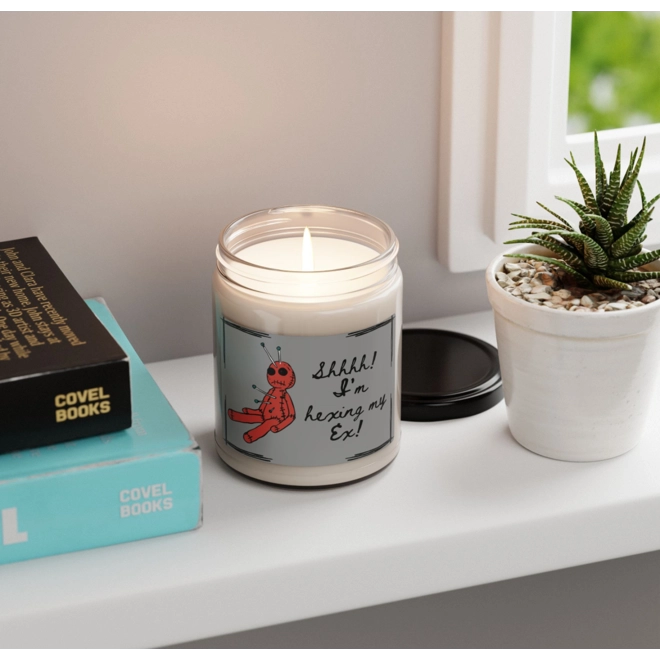 Additional Image for Shhhh! I’m Hexing My Ex Candle – Funny Breakup Gift, Voodoo Doll Jar Candle