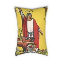 The Magician Tarot Card Pillow Double-Sided Lumbar Cushion for Manifestation, Power & Mystical