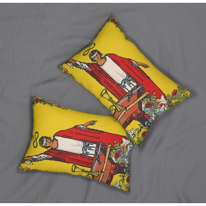 Additional Image for The Magician Tarot Card Pillow Double-Sided Lumbar Cushion for Manifestation, Power & Mystical