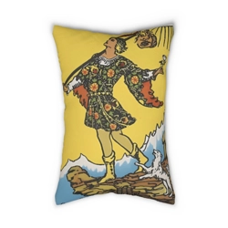 The Fool Tarot Card Pillow Double-Sided Lumbar Cushion for New Beginnings, Adv..