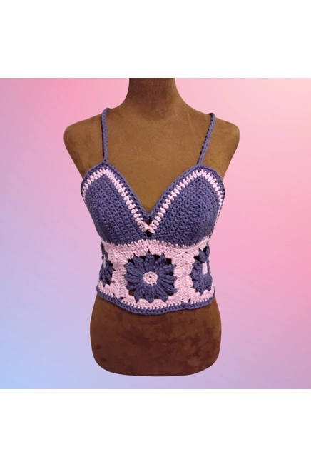 Light and Dark Purple Blooming Top