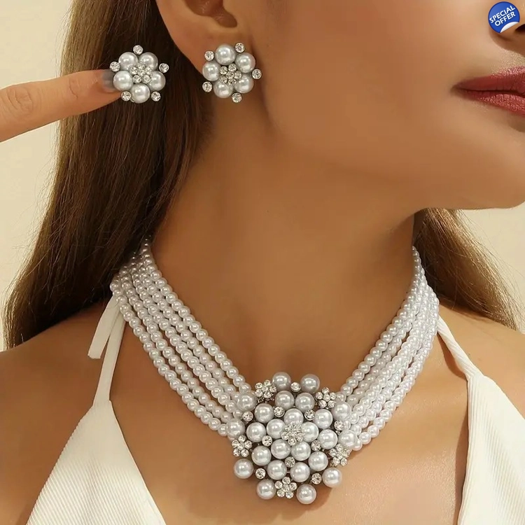 Luxury Style Faux Pearl Neck..