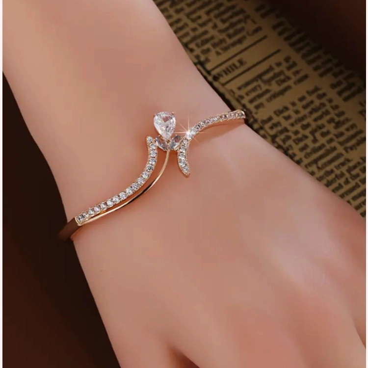 Elegant Rose Golden-Tone Zir..