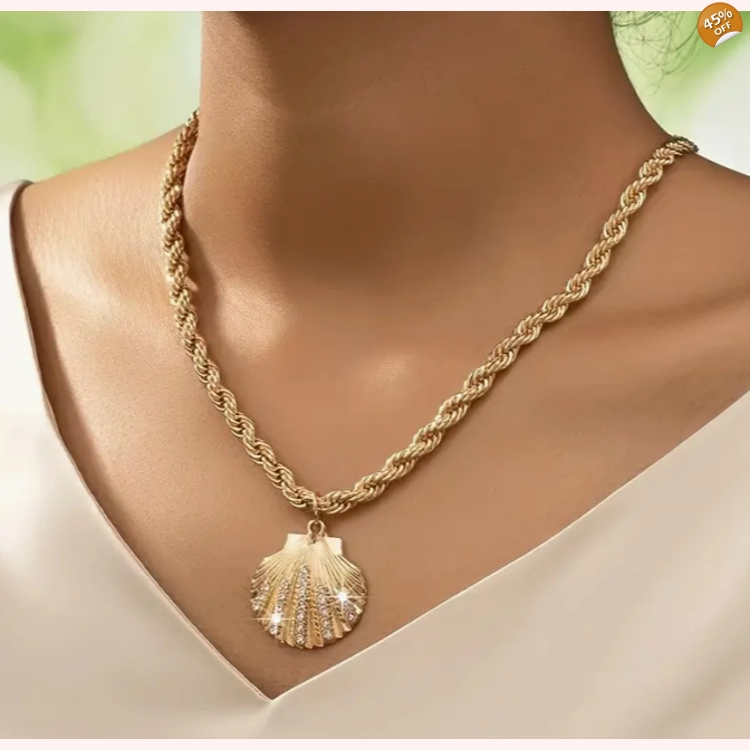 Boho-Chic Rhinestone Shell P..